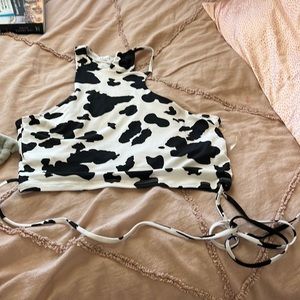Brooklyn and Bailey cow crop top